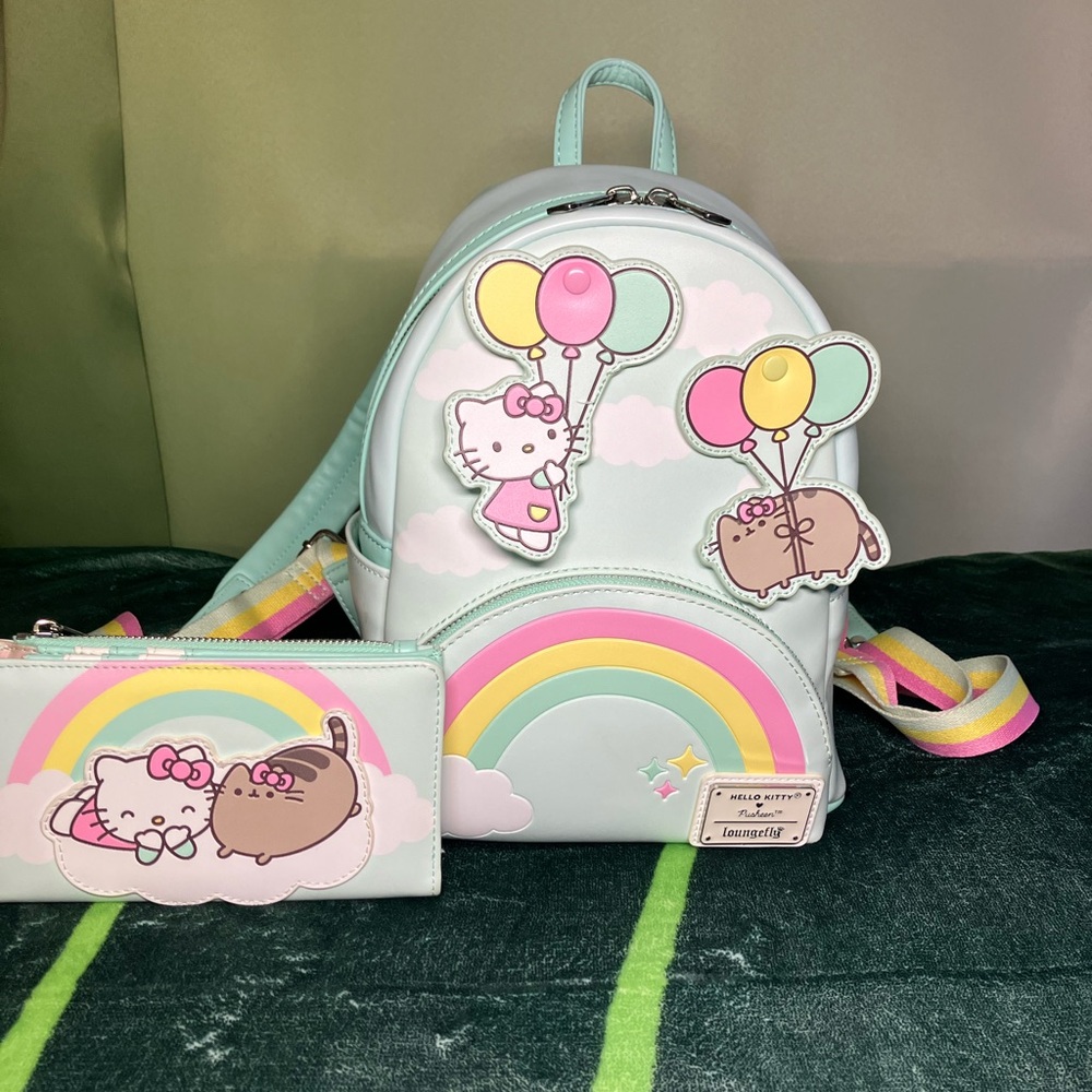 Hello Kitty x Pusheen Loungefly Backpack and Wallet